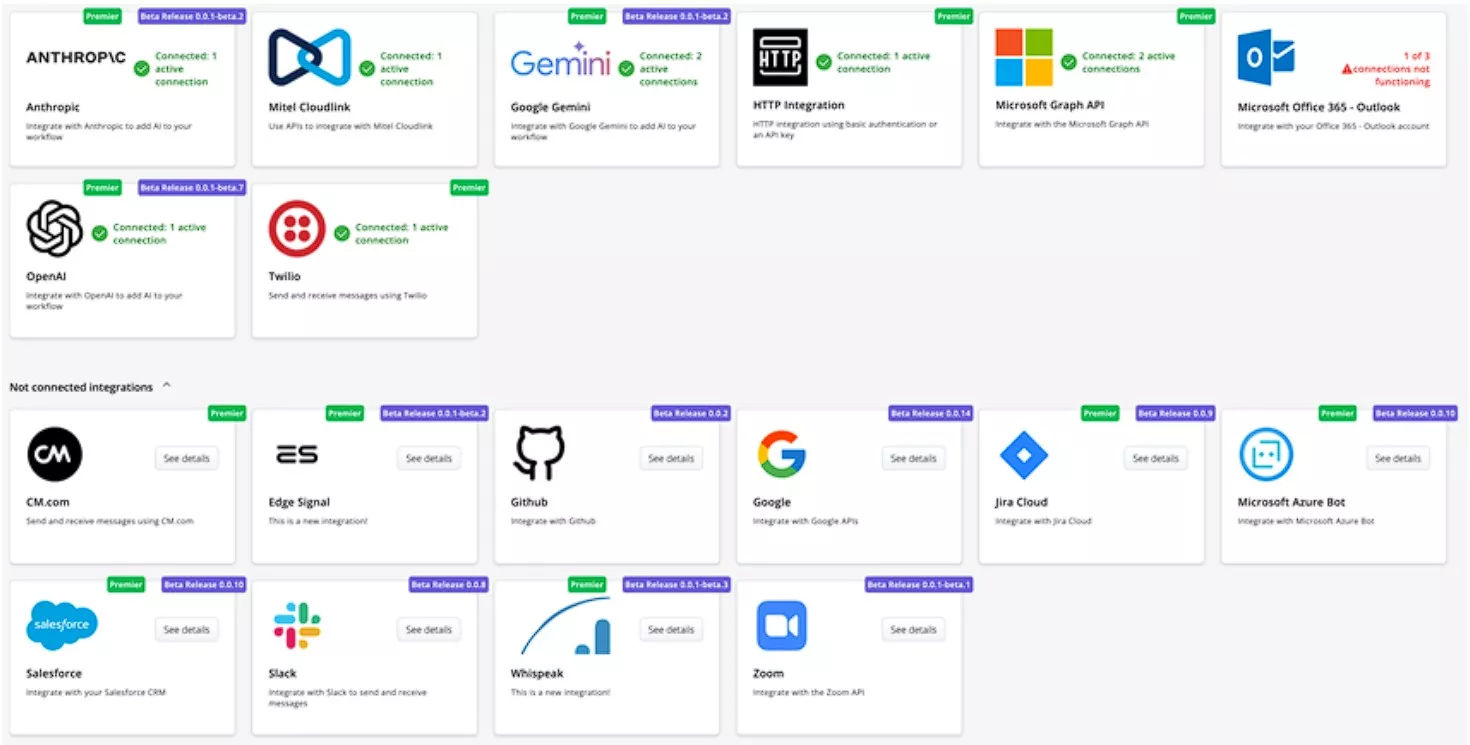 Workflow Integrationen API