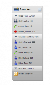 Preview: OpenScape Business Favoritenleiste Windows Ansicht