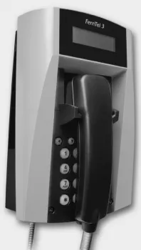 Wetterfestes Telefon IP65 Analog FernTel 3 schwarz/grau mit Display mit Panzerschnur