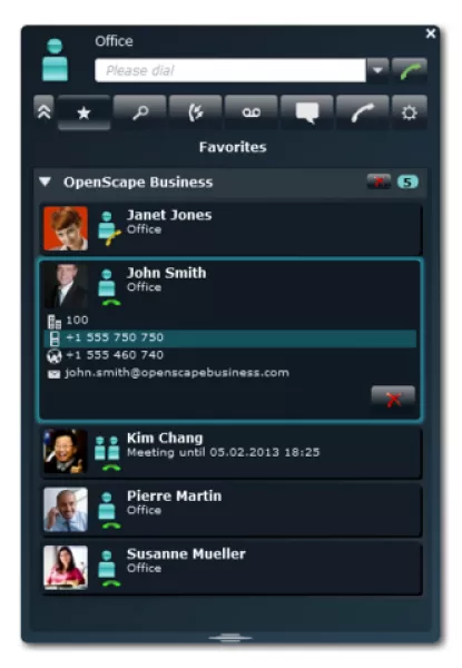 OpenScape Business MyPortal Smart Windows Ansicht OpenScape Business MyPortal Smart Windows Ansicht