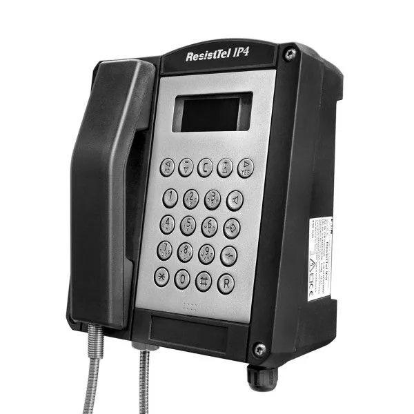 Wetterfestes VoIP-Telefon ResistTel IP4 schwarz mit 2x LAN IP65